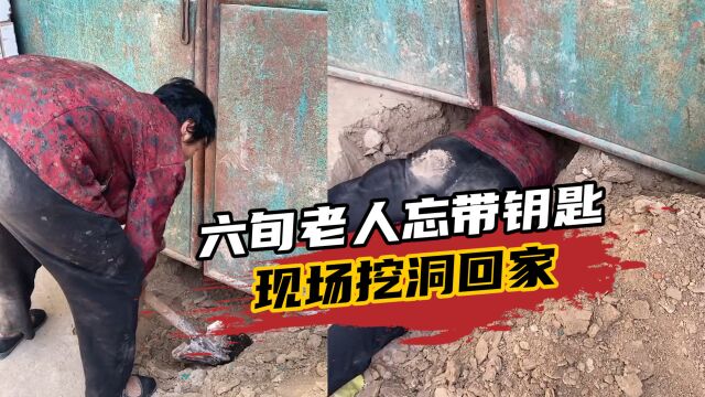 68岁奶奶忘带钥匙现场挖洞回家,网友:奶奶参加过地道战吧