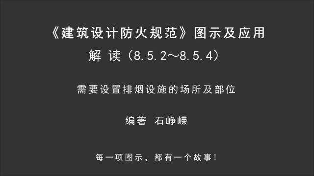 解读8.5.2~8.5.4:需要设置排烟设施的场所及部位!《建筑设计防火规范图示及应用》