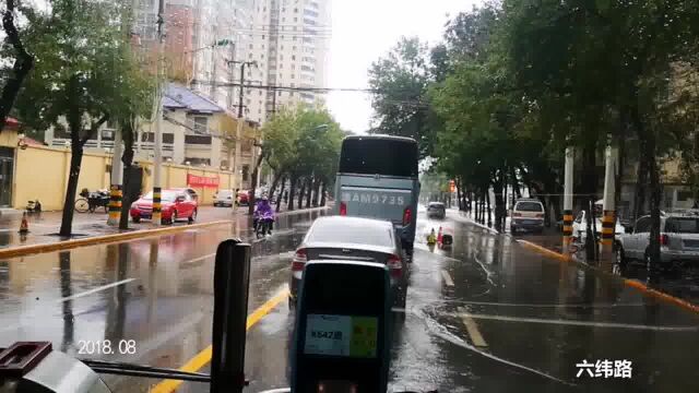 看城市变化,听城市声音——雨后积水的街道,天津河东