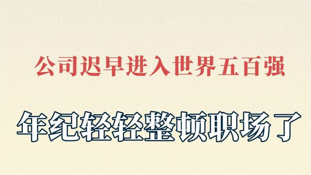 公司迟早进入世界五百强,年纪轻轻整顿职场了@圆脸颖•入职记