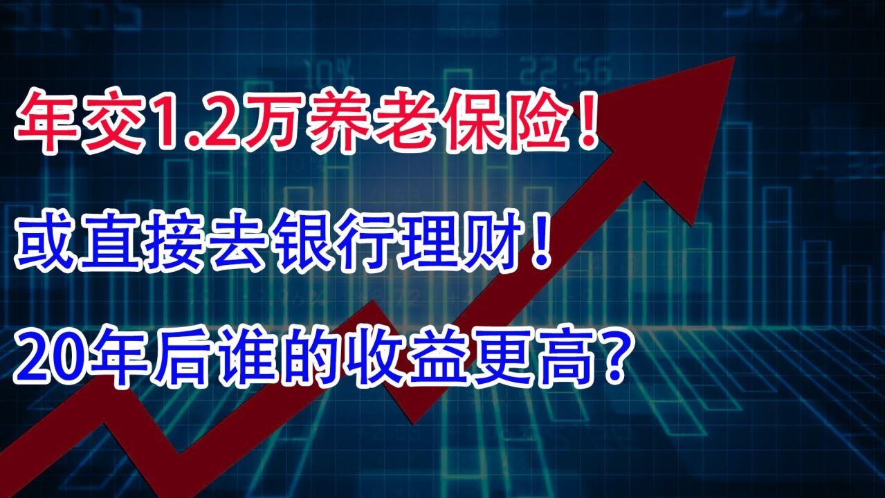 年交1.2万养老保险!或直接去银行理财,20年后谁的收益更高?