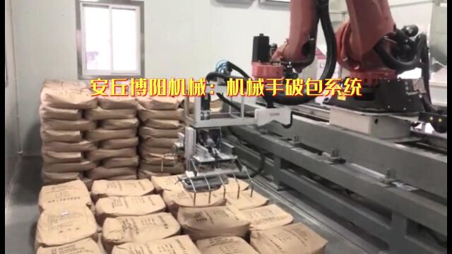 橡胶助剂机器人破袋系统 全自动拆包投料机器人 山东厂家定制