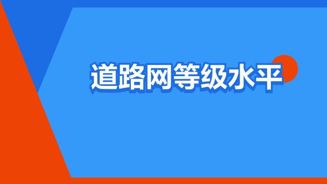 “道路网等级水平”是什么意思?