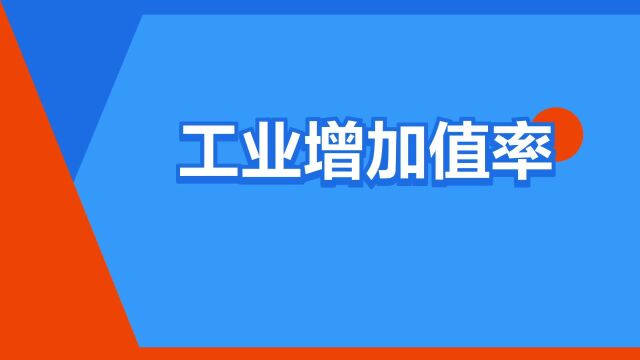 “工业增加值率”是什么意思?