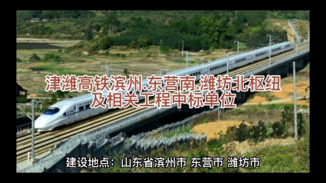 津潍高铁滨州.东营南.潍坊北枢纽及相关工程中标单位信息