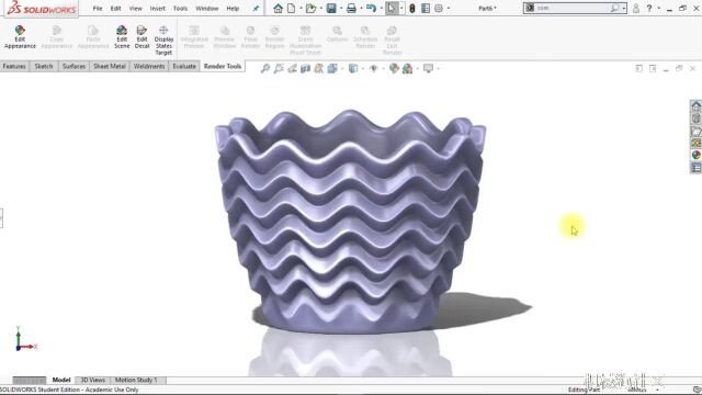 Solidworks案例教程:螺纹花盆