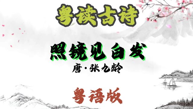 粤读古诗|第10集|《照镜见白发》唐ⷮŠ张九龄粤语#粤语#唐诗词