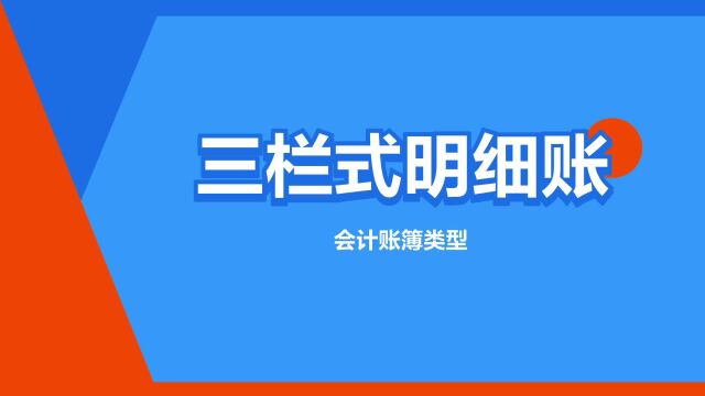 “三栏式明细账”是什么意思?