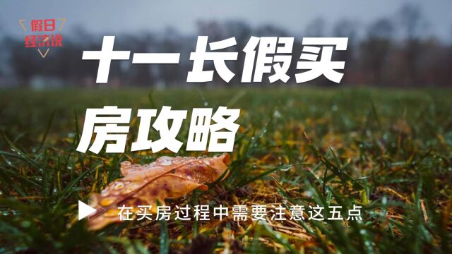 十一长假买房攻略,买房需要注意这5点