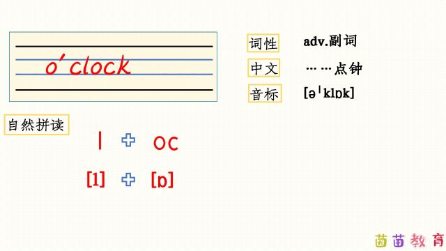 自然拼读:o'clock