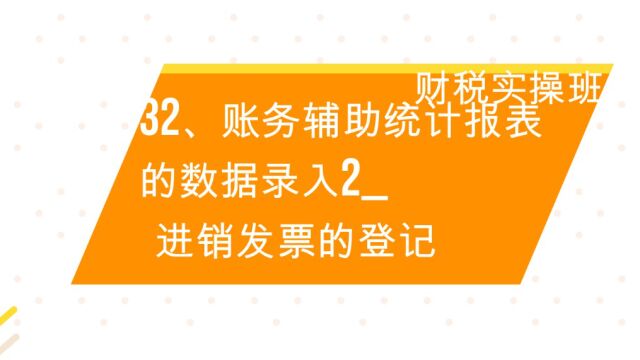 账务辅助统计报表的数据录入2进销发票的登记