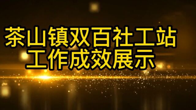 《光影中的双百》茶山镇双百社工站工作成效展示