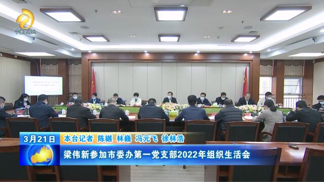 梁伟新参加市委办第一党支部2022年组织生活会