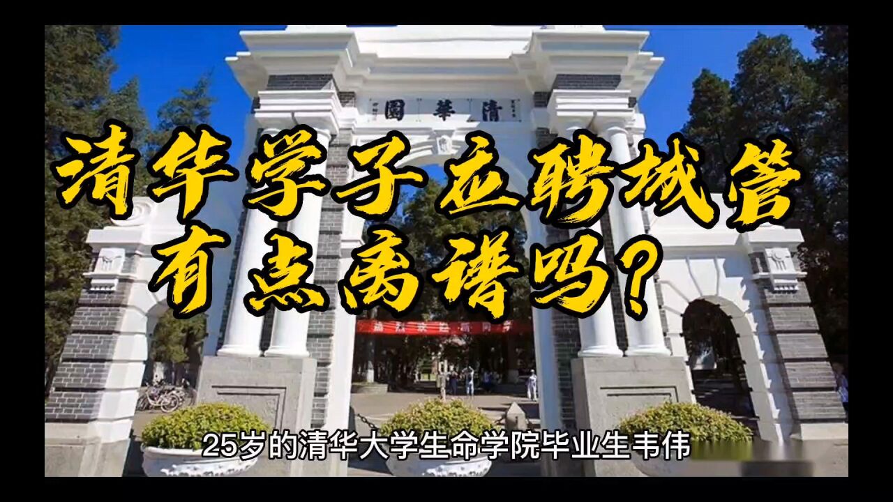 25岁清华大学生应聘城管你们认同吗