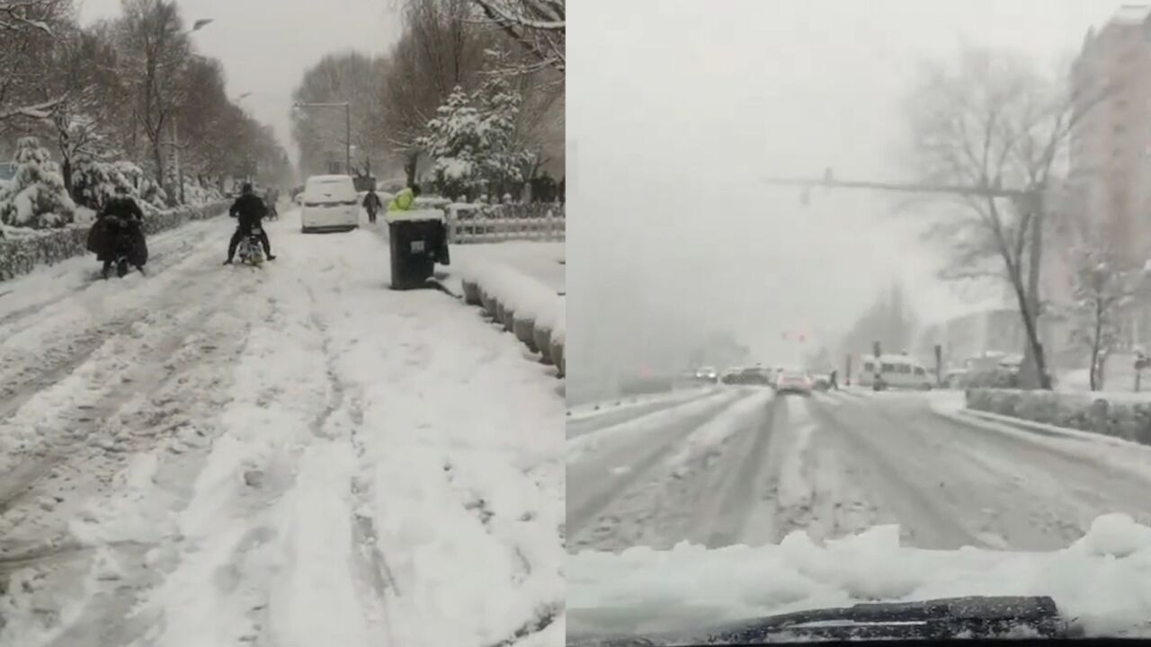 河北张家口迎来四月飞雪 张北发布暴雪红色预警