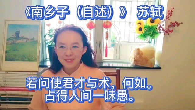 为什么苏东坡希望自己生个儿子傻一点,他的《南乡子.自述》中说