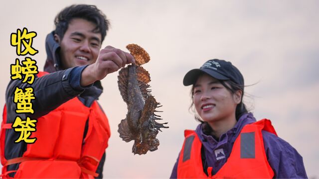 赶海收螃蟹笼,捕获值钱的老虎鱼和红石斑鱼,今晚又是海鲜大餐