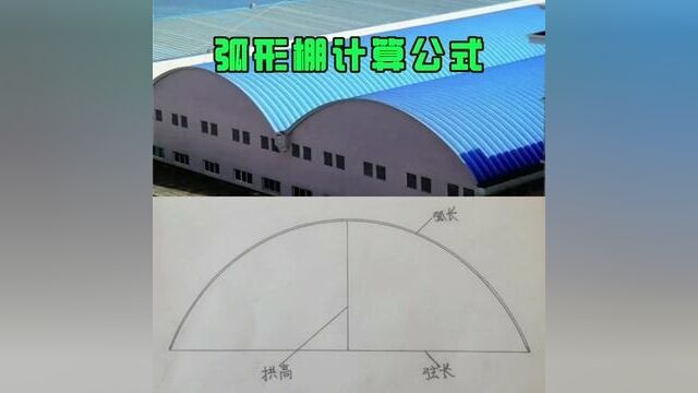 弧形棚计算公式#拱形屋顶 #韩城帅天彩钢 #韩城彩钢安装 #韩城彩钢生产厂家 #韩城彩钢房