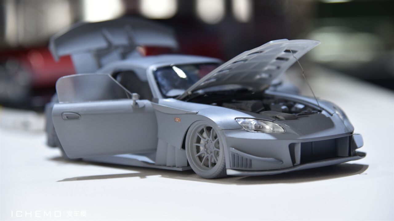 2023 中国模型展!MotorHelix 1:18 合金全开 Honda S2000 J's Racing 灰模样品