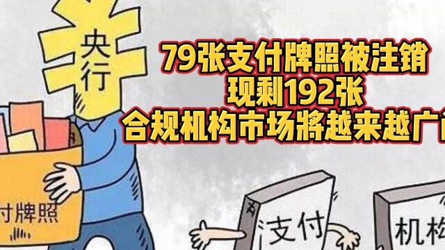 79张支付牌照被注销现剩192张合规机构市场越来越广阔