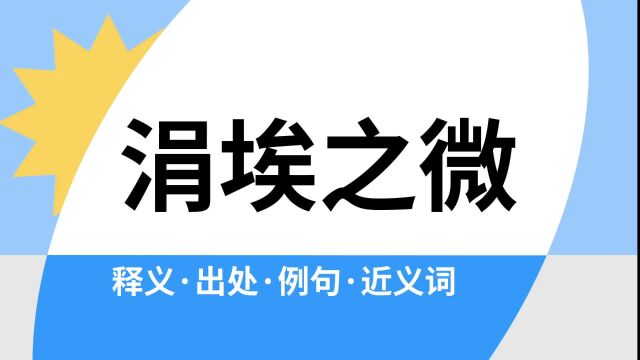 “涓埃之微”是什么意思?