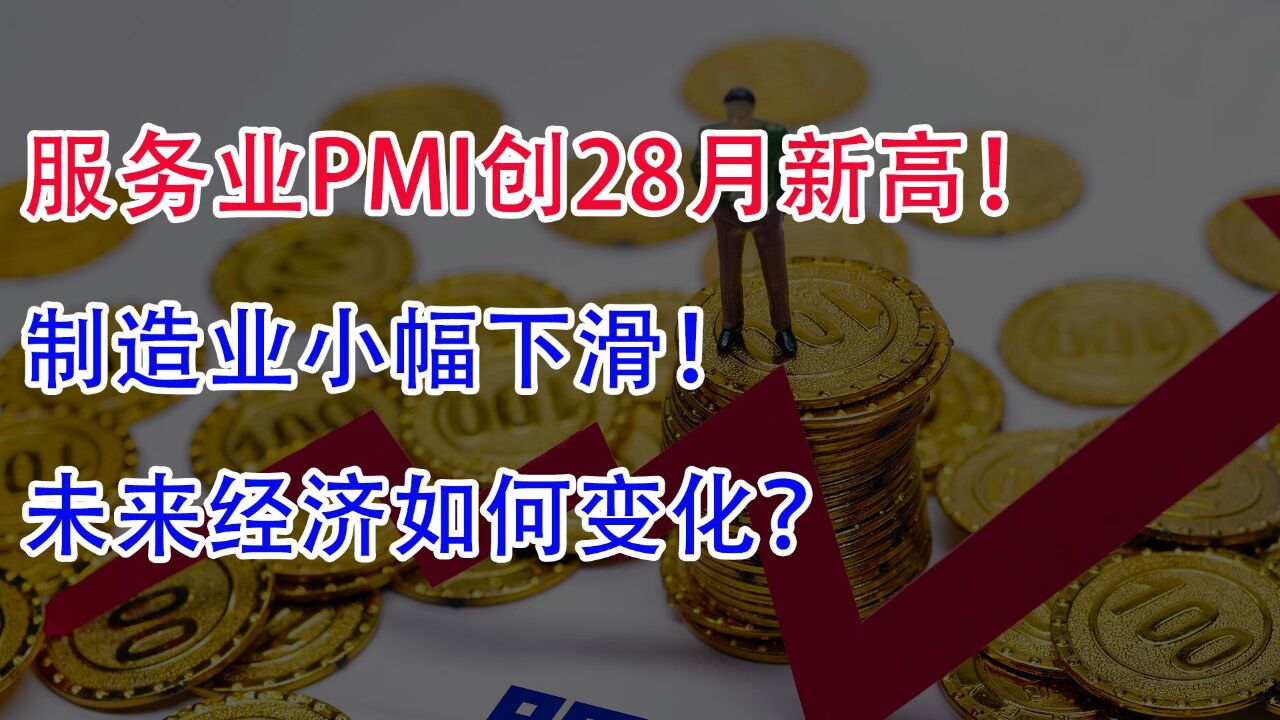 服务业PMI创28月新高!制造业小幅下滑,未来经济如何变化?