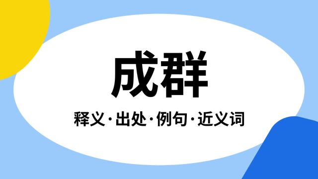 “成群”是什么意思?