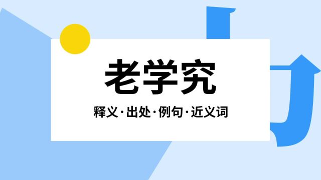 “老学究”是什么意思?