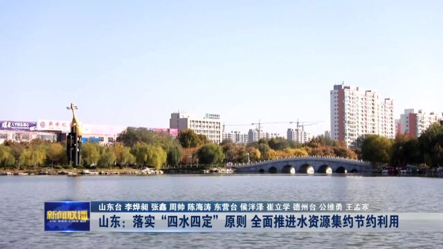 人与自然和谐共生的新山东丨山东:落实“四水四定”原则 全面推进水资源集约节约利用