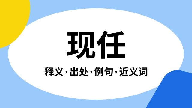 “现任”是什么意思?