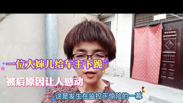 一位大婶儿给车主下跪背后原因让人感动