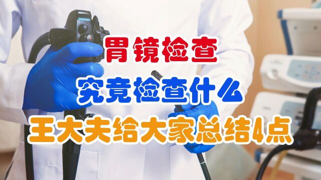 胃镜检查究竟检查什么?王大夫给大家总结4点