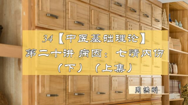 34【中医基础理论】第二十讲——病因:七情内伤(下)上集