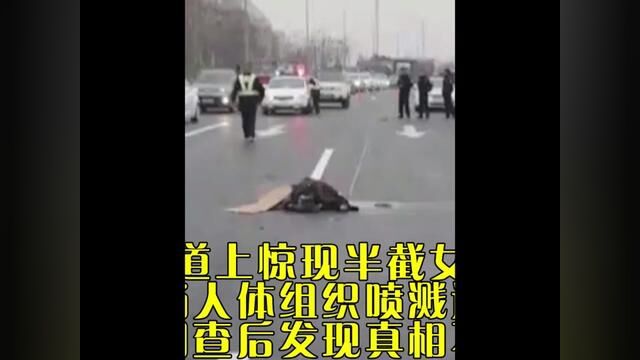 国道上惊现半截女尸,现场人体组织喷溅遍地,警方调查后发现真相不简单#交通事故 #交通安全#安全驾驶