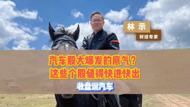 收盘说汽车:汽车股大爆发的底气? 这些个股值得快进快出