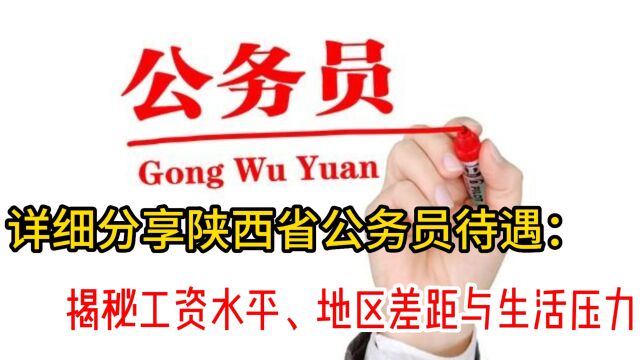 详细分享陕西省公务员待遇:揭秘工资水平、地区差距与生活压力