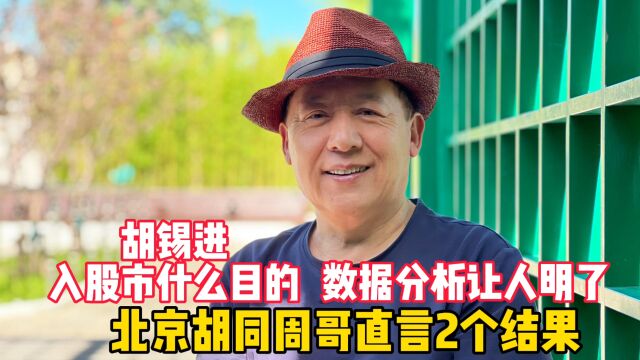 胡锡进入股市会怎样?北京周哥直言2个结果,最后分析让人明了