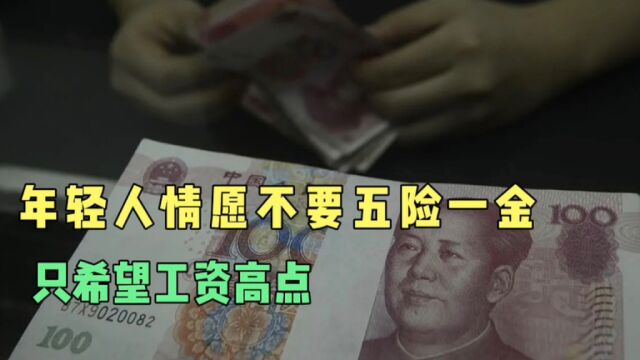 年轻人情愿不要五险一金,只希望工资高点