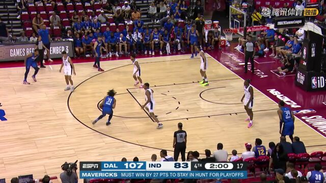 独行侠vs步行者中文解说全场回放