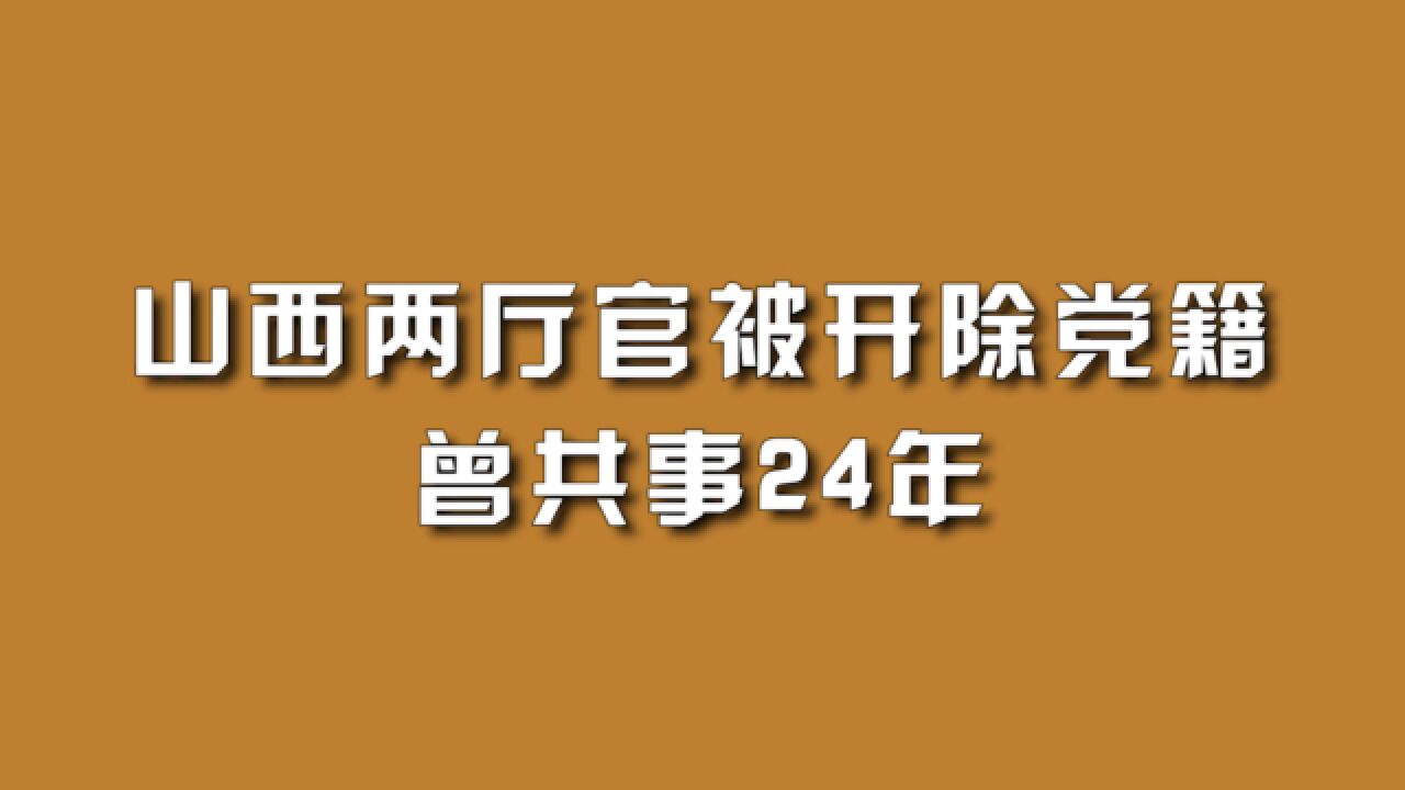 山西两厅官被开除党籍,曾共事24年.