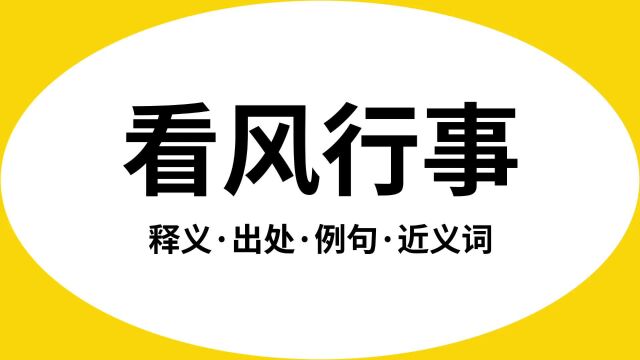 “看风行事”是什么意思?