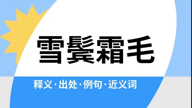 “雪鬓霜毛”是什么意思?