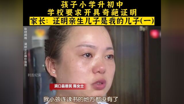 小孩小升初报名上学,学校:证明你儿子是你儿子.社会百态万万没想到真实事件. 1