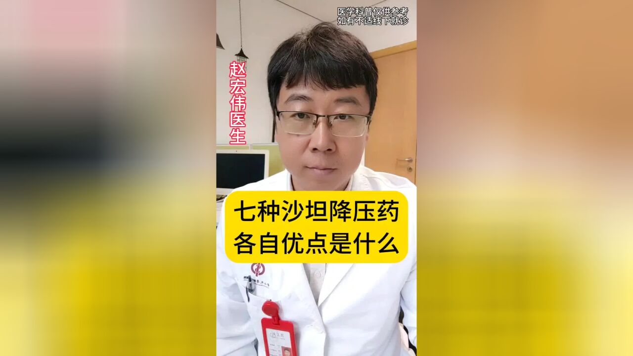 七种不同的沙坦类降压药,各自的优点都有什么?(缺点下次讲)#医学科普 #沙坦类降压药物 #知识科普