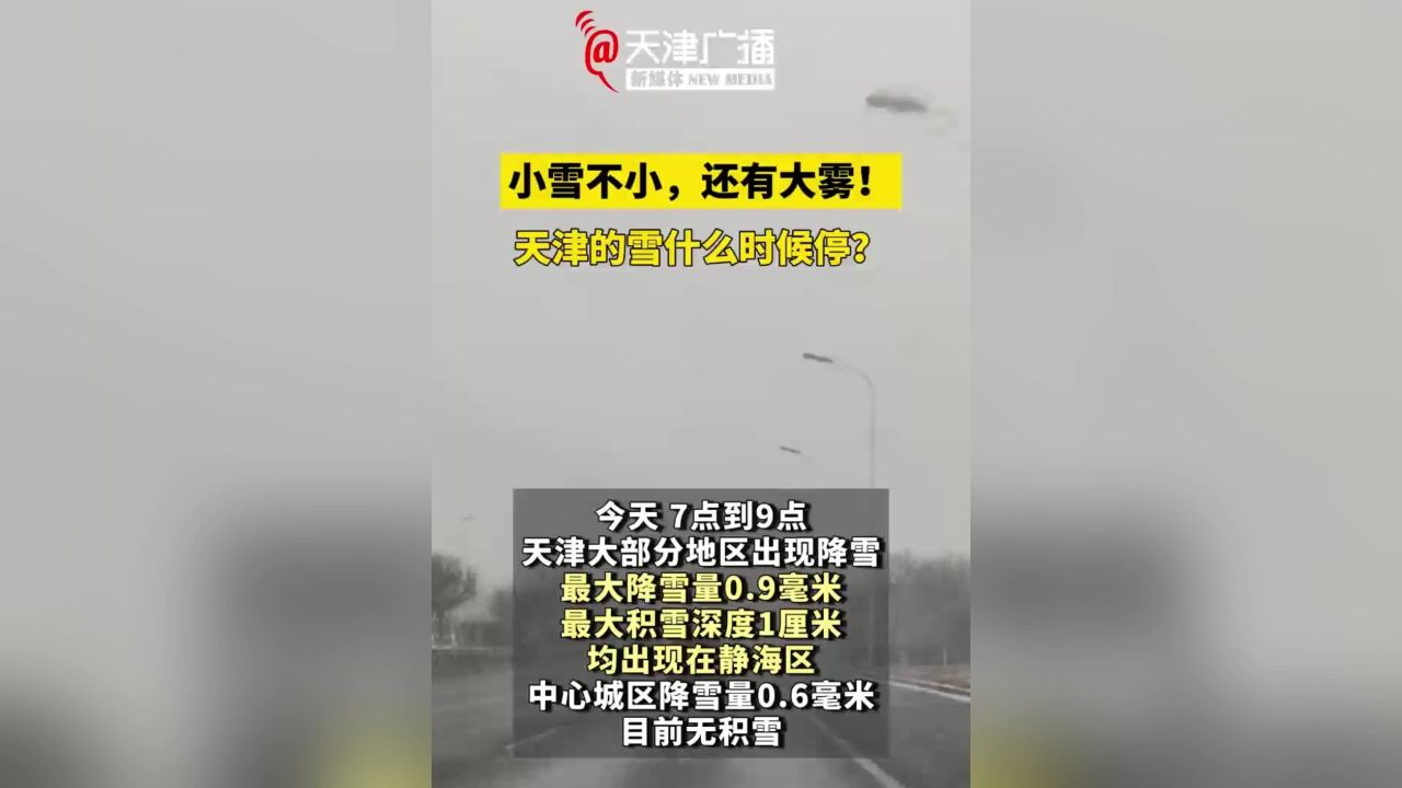 天津人出门注意!道路结冰黄色预警!