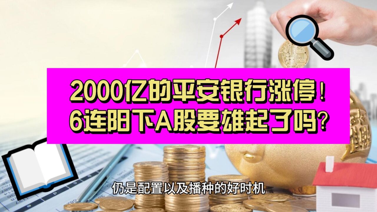 2000亿的平安银行涨停!A股6连阳冲击3000点 要雄起了吗?