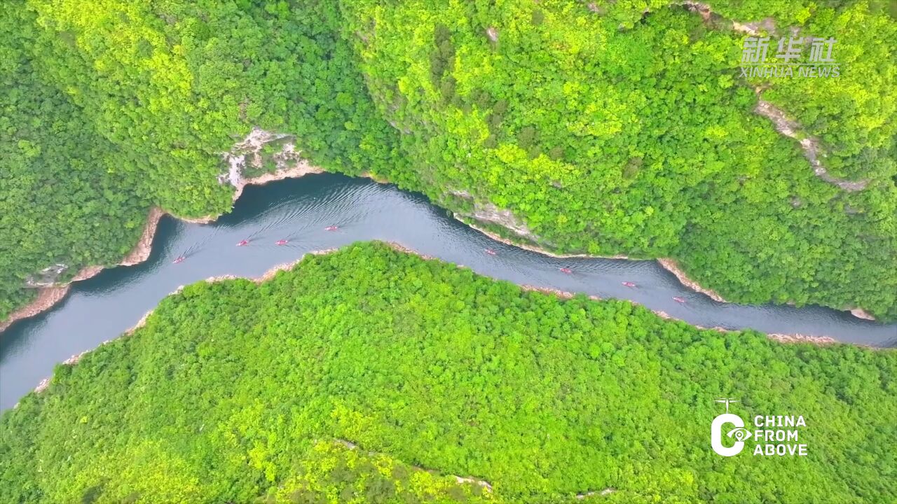 瞰中国|湖北巴东:船行碧波上 人在画中游