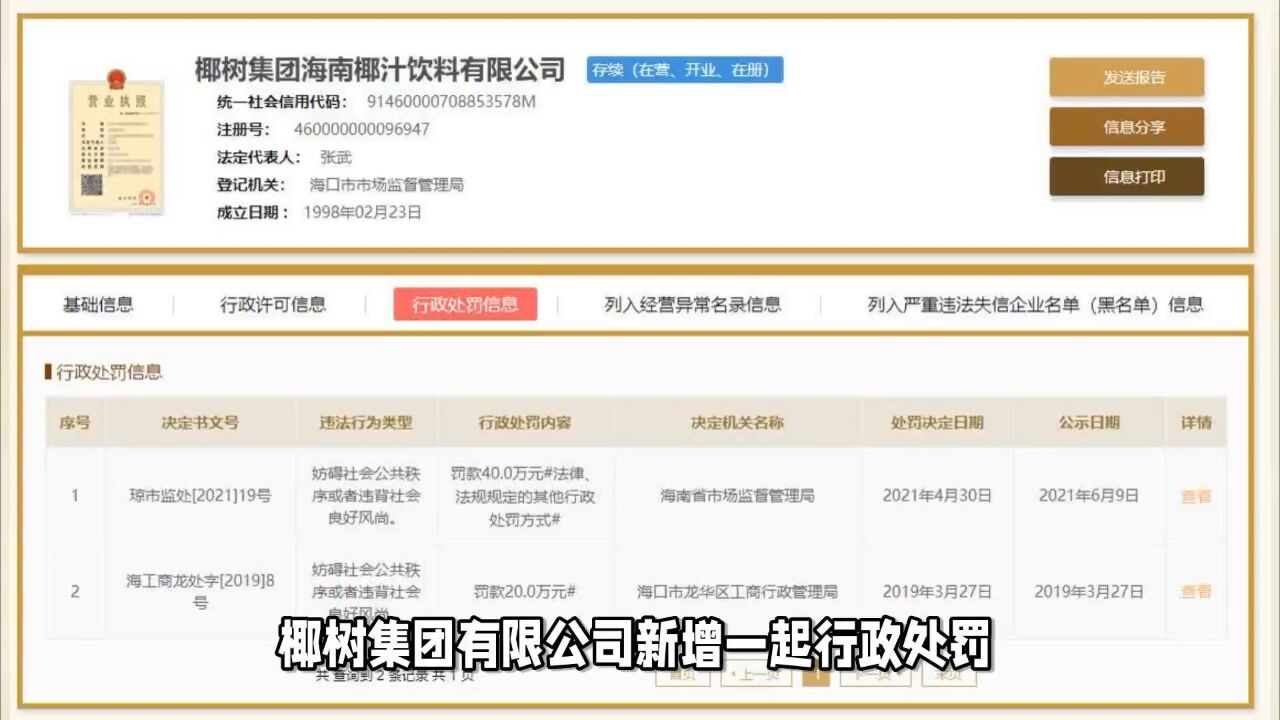 椰树涉擦边广告被罚40万