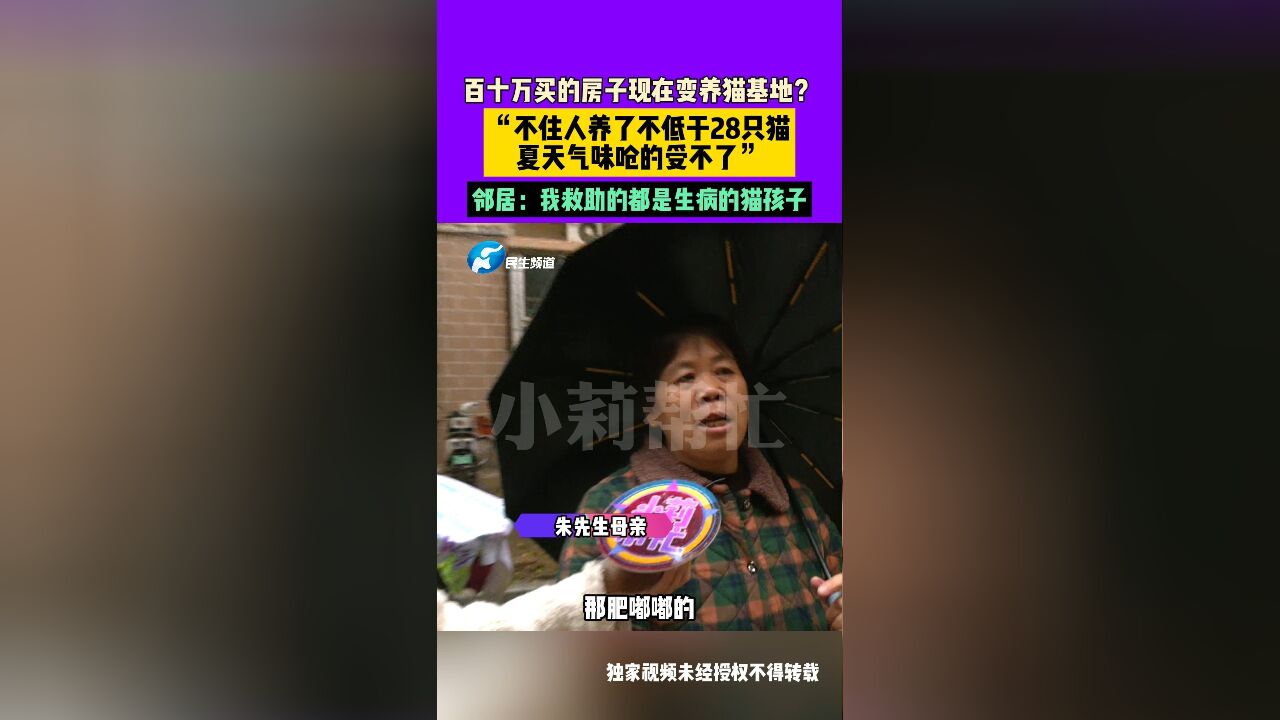 邻居家不住人,房子里养了几十只猫,男子和家人不堪其扰?