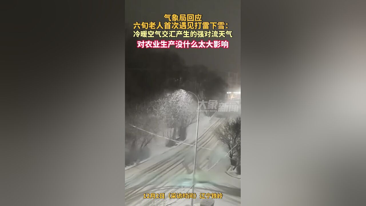 六旬老人首次遇见边打雷边下雪 气象局:强对流天气偶然现象